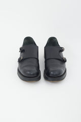 Gucci Black Leather Monk Strap Shoe