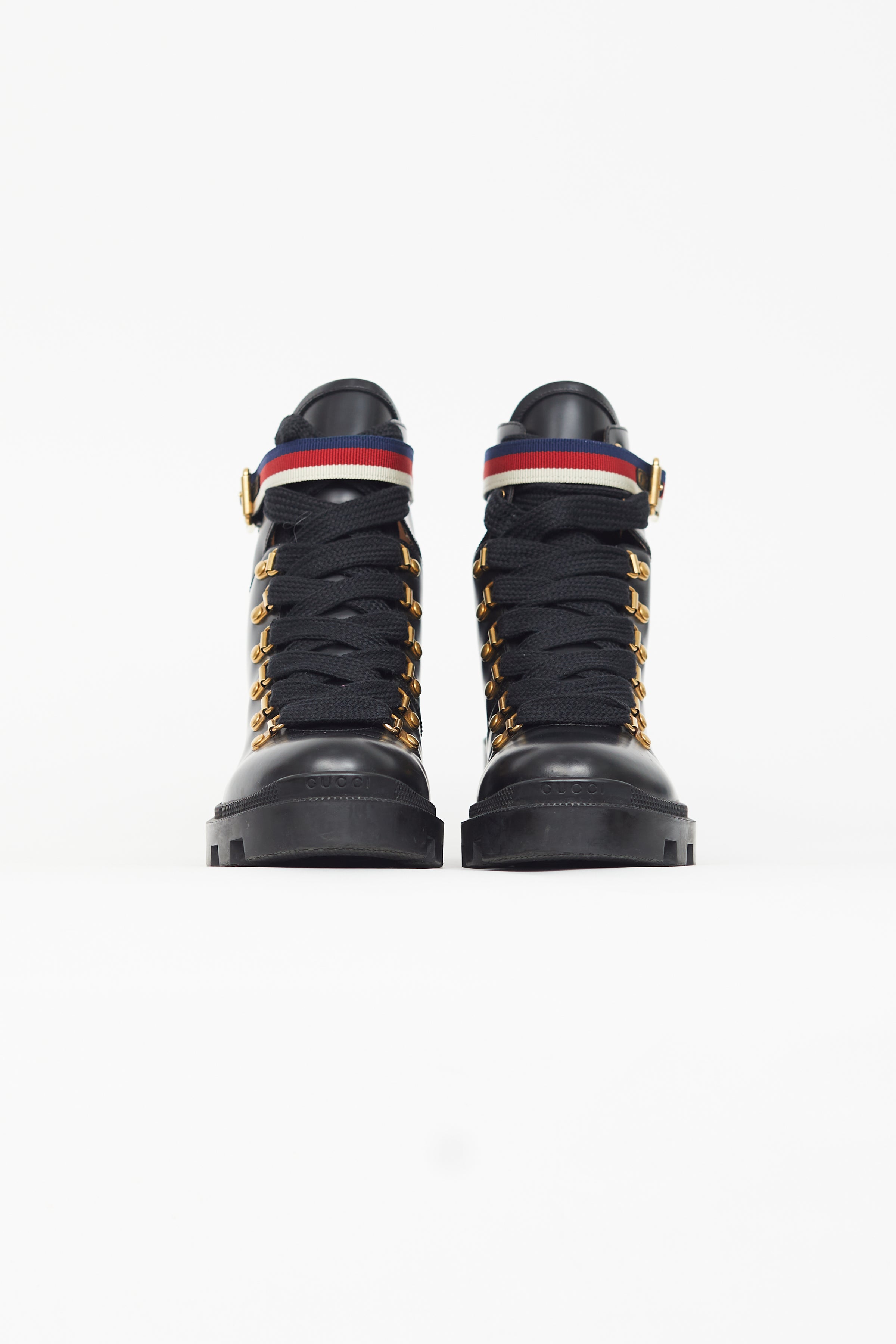 Gucci Authenticated Leather Ankle Boots