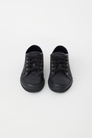 Gucci Black Leather & Canvas GG Sneaker