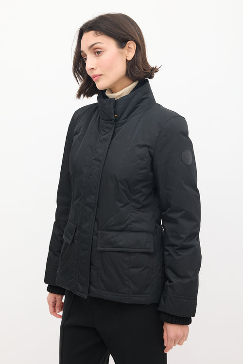 Gucci Black Nylon Down Ribbed Jacket