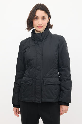 Gucci Black Nylon Down Ribbed Jacket