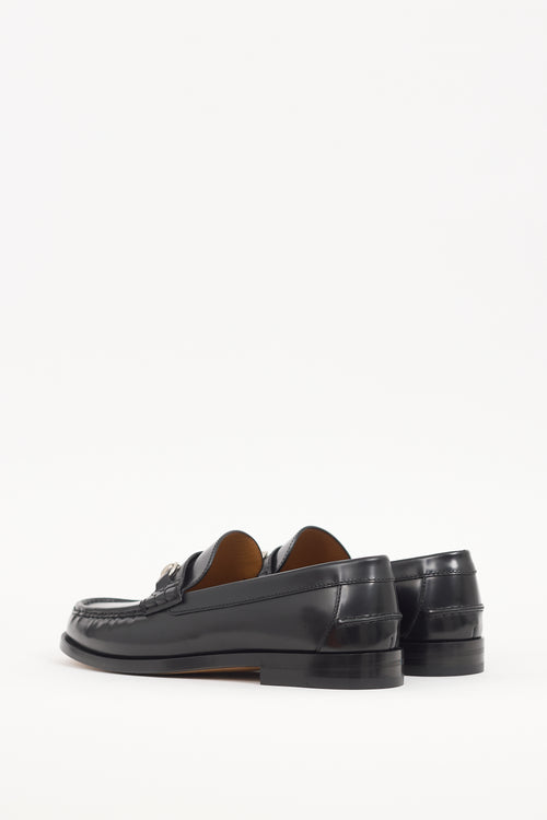 Gucci Black Patent Leather Hardware Kaveh Loafer