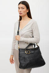 Gucci Black Pebbled Leather Ride Tote Bag