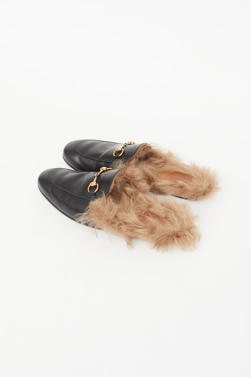Gucci Black Princetown Fur Loafer