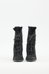 Gucci Black Suede & Shearling Boot