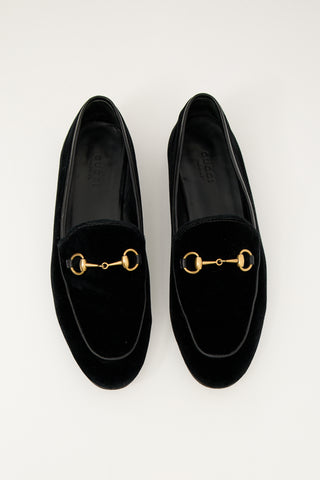 Gucci Black Velvet Jordaan Loafer