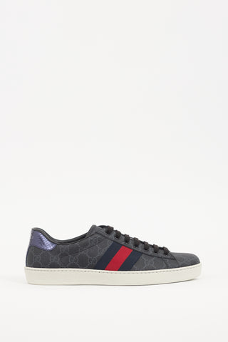Gucci Black & Multi GG Supreme Canvas Ace Sneaker