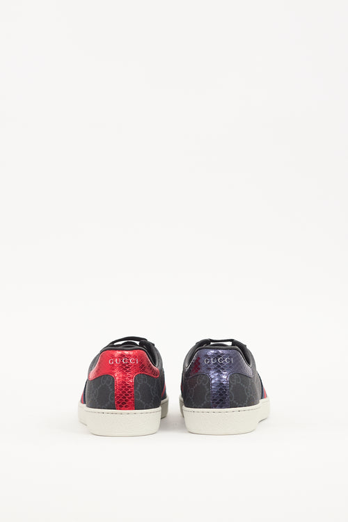 Gucci Black & Multi GG Supreme Canvas Ace Sneaker