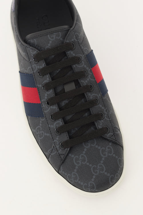 Gucci Black & Multi GG Supreme Canvas Ace Sneaker