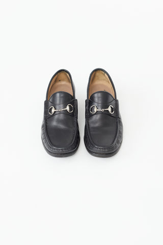 Gucci Black & Silver Leather Loafer