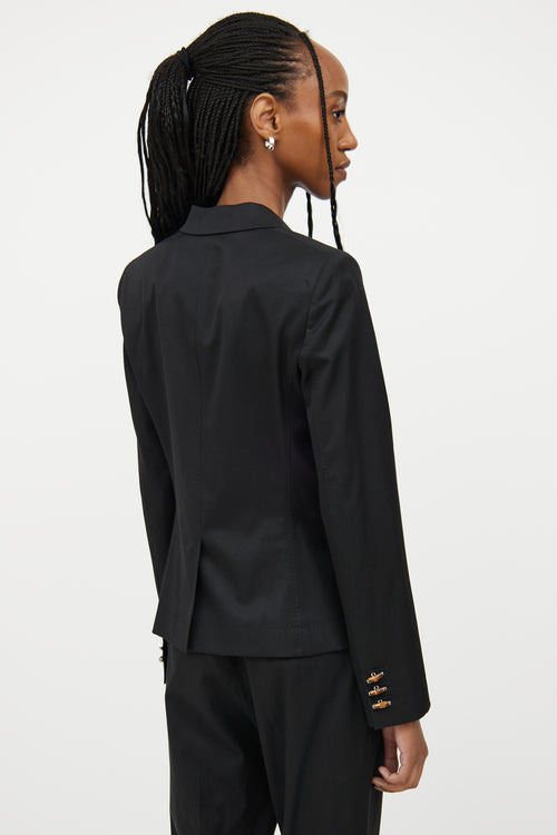 Gucci Black Bamboo Detail Blazer & Pant Set