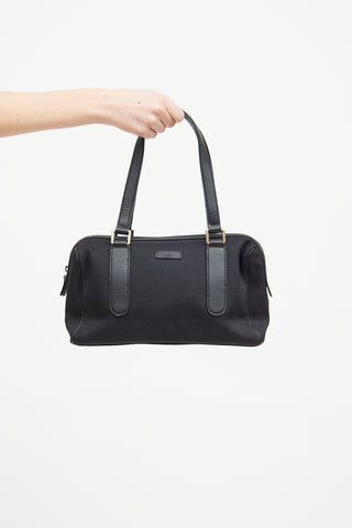 Gucci Black Canvas & Leather Small Bowler Bag