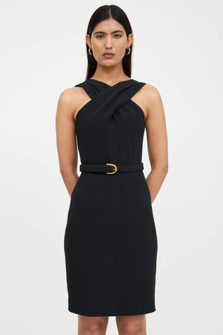 Gucci Cross Over Belted Dress