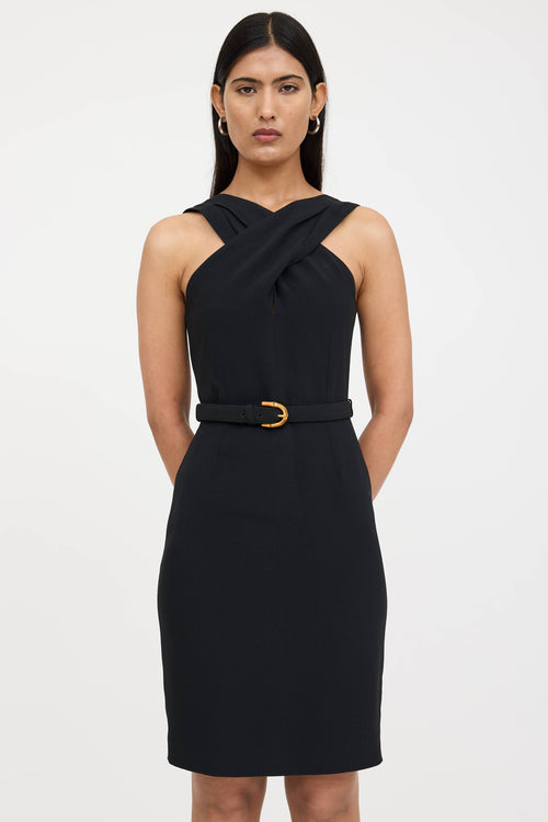 Gucci Cross Over Belted Dress