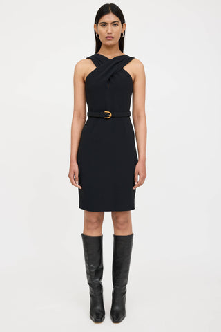 Gucci Cross Over Belted Dress
