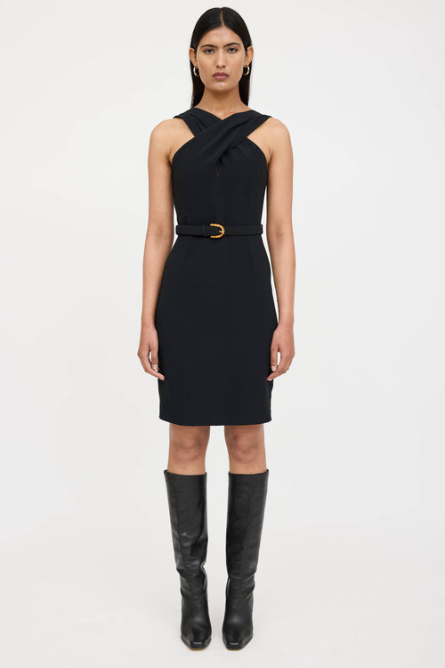 Gucci Cross Over Belted Dress