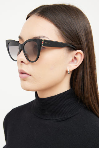 Gucci Black Cat Eye GG0460S Sunglasses