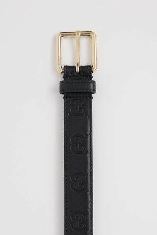 Gucci Leather Thin GG Supreme Belt
