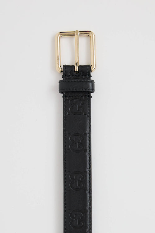 Gucci Leather Thin GG Supreme Belt