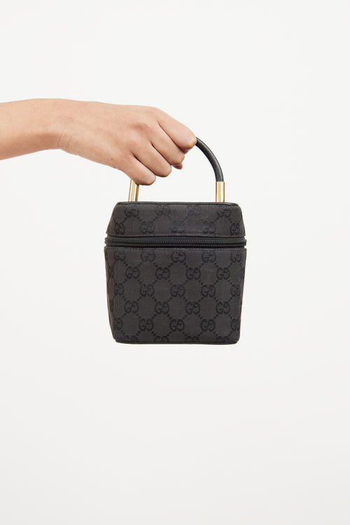 Black GG Canvas Vanity Bag