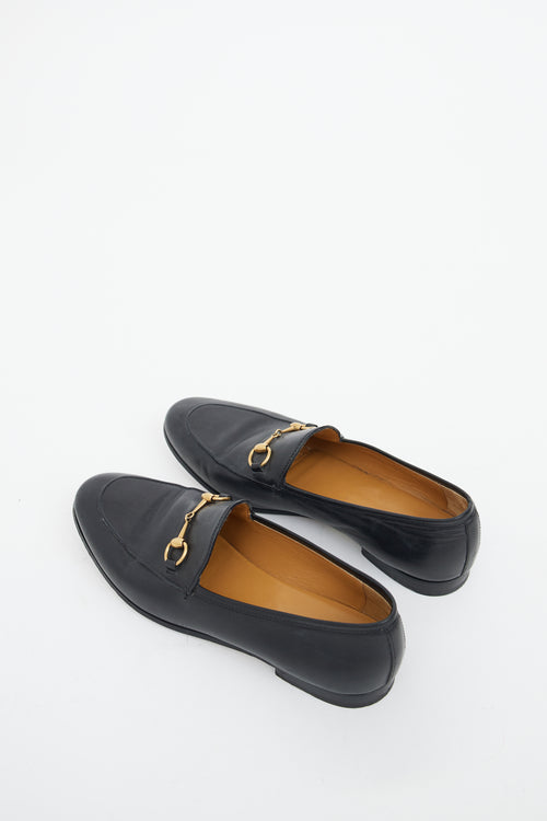 Gucci Black Leather Jordaan Loafer