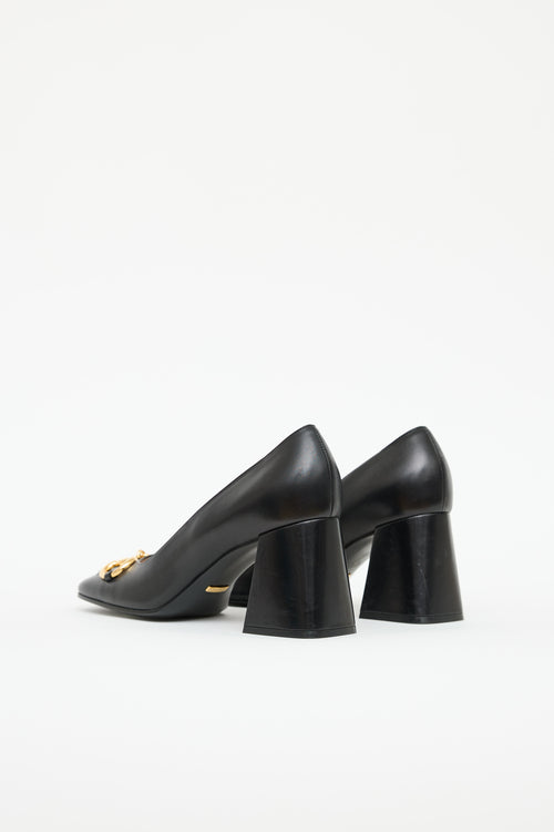 Gucci Leather Horsebit Block Heel