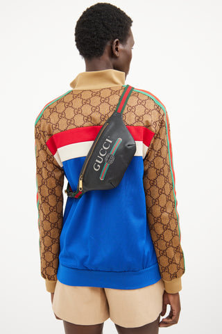 Gucci Black Leather Logo Belt Bag