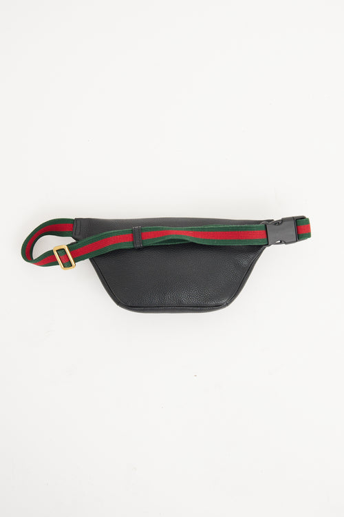 Gucci Black Leather Logo Belt Bag