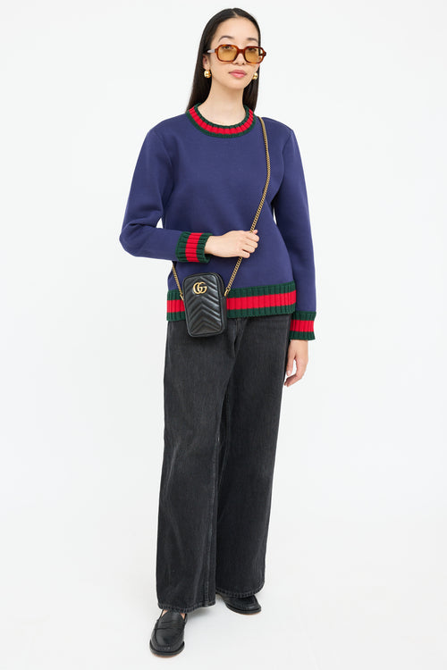 GucciLeather GG Marmont Mini Bag