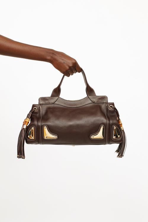 Brown Race Medium Tassle Bag