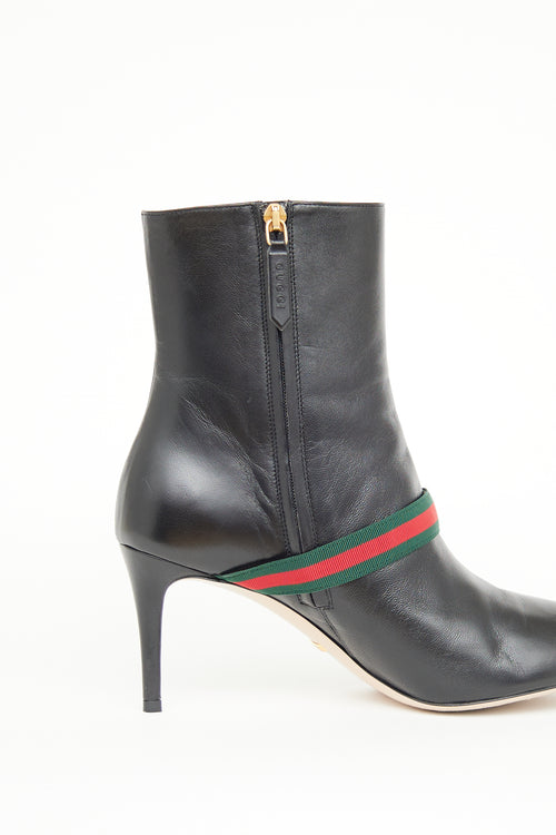 Gucci Black Nappa Sylvie High Heel Boot