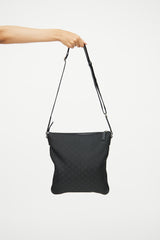 Gucci Black GG Supreme Nylon Messenger Bag