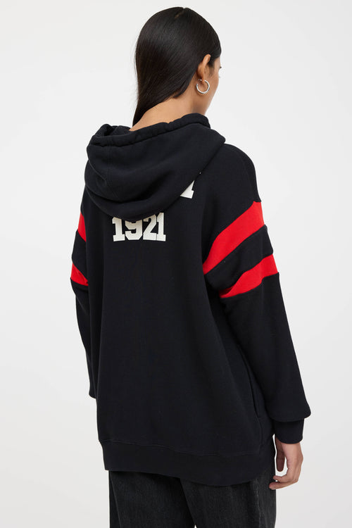 Gucci Music Is Mine Striped Graphic Hoodie