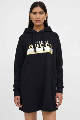 Gucci Oversized Hooded Logo Sweater Dress
