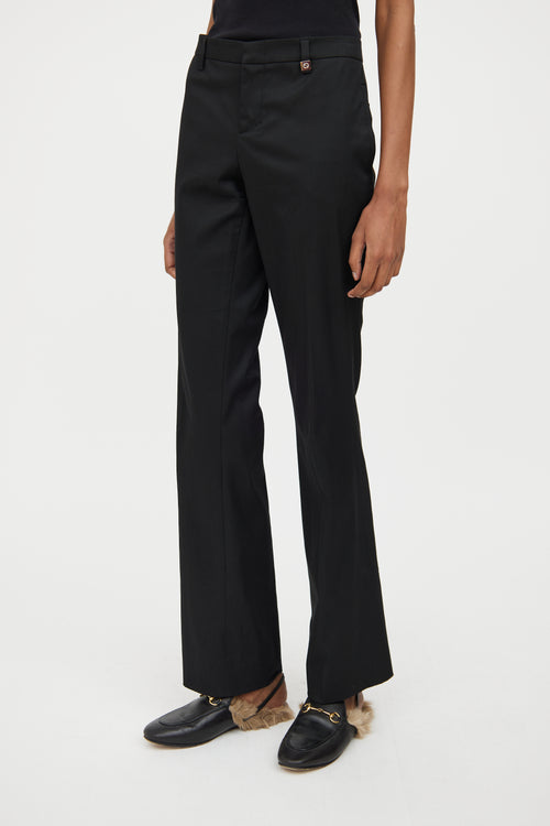 Gucci Black Low Rise Straight Leg Pant