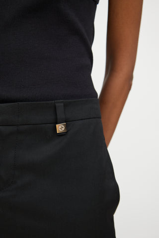 Gucci Black Low Rise Straight Leg Pant