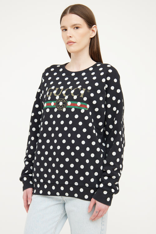 Gucci Black & White Polka Dot Sweatshirt