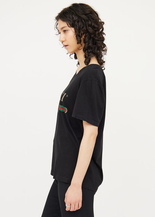 Gucci Black Multi Logo Short Sleeve T-shirt
