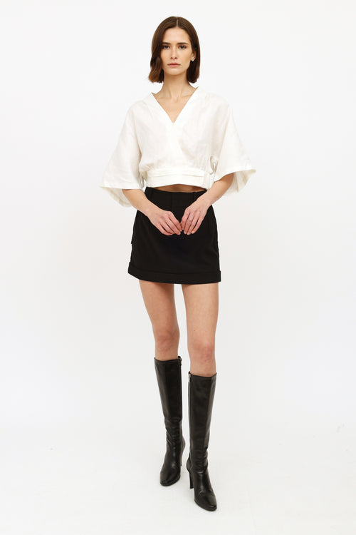 Gucci Black Ribbed Mini Skirt