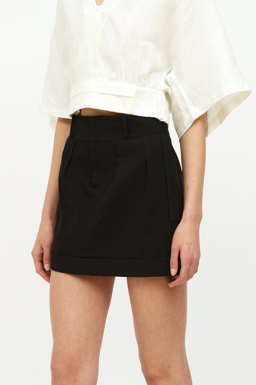 Gucci Black Ribbed Mini Skirt