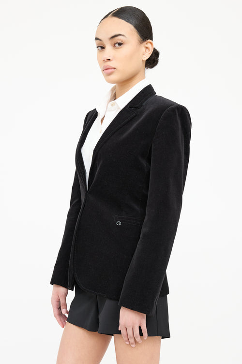 Gucci Velour Single Button Blazer