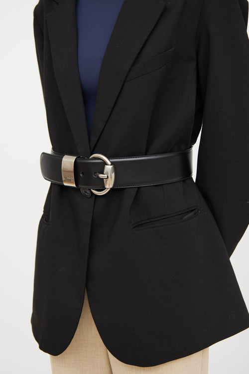 Gucci Black Wide Horsebit Belt