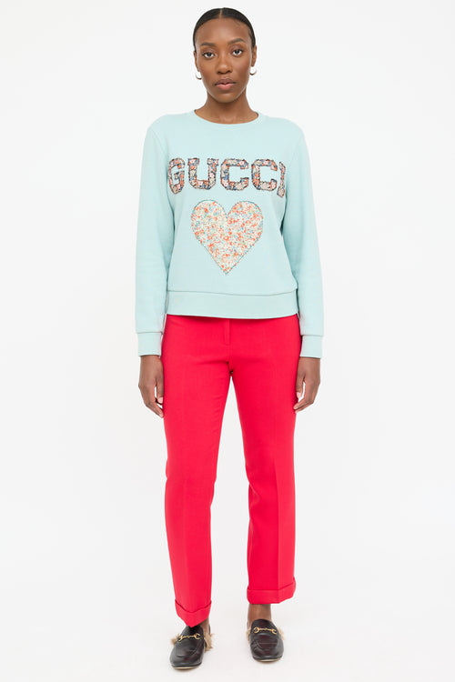 Gucci X Liberty London Floral Heart Logo Sweatshirt