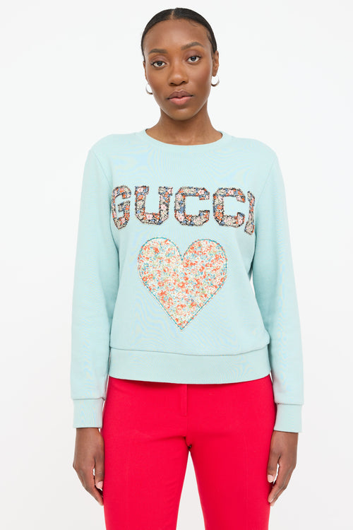 Gucci X Liberty London Floral Heart Logo Sweatshirt