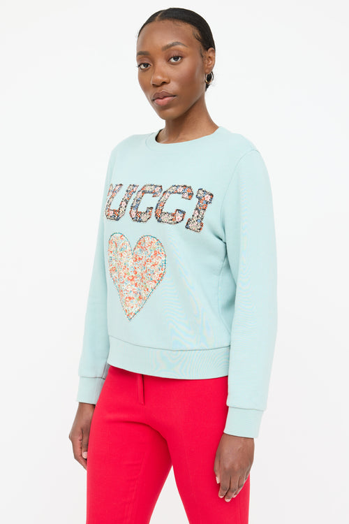 Gucci X Liberty London Floral Heart Logo Sweatshirt