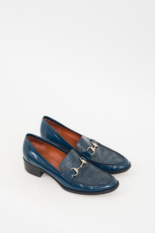 Gucci Blue Leather GG Loafer