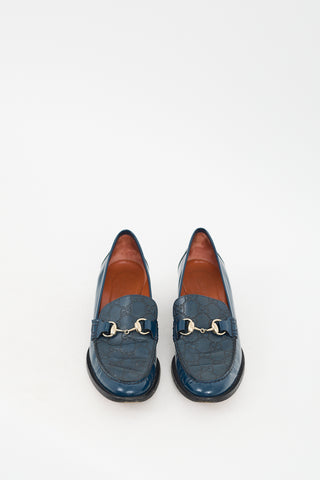 Gucci Blue Leather GG Loafer