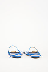 Gucci Blue Leather GG Marmont Lifford Sandal