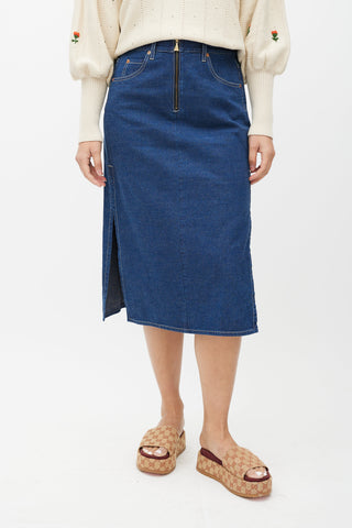Gucci Blue Denim Skirt