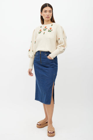 Gucci Blue Denim Skirt
